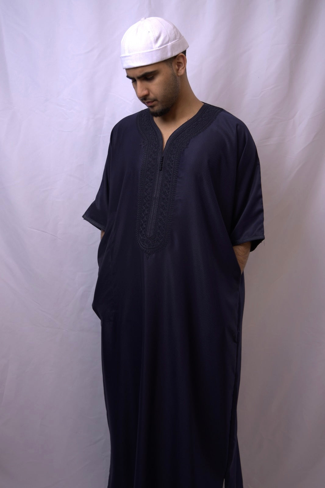 Deep Blue Moroccan Thobe