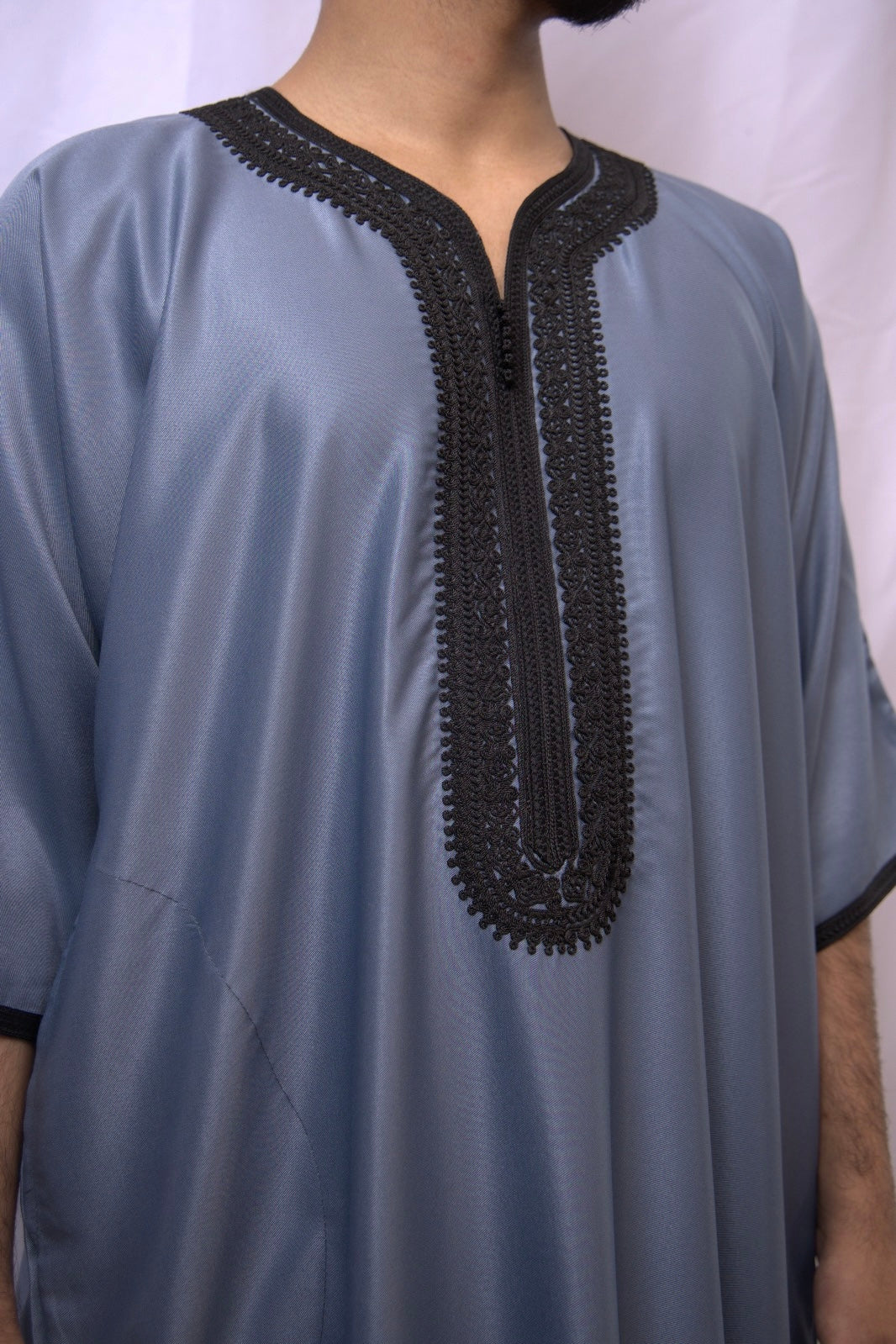 Grey & Black Moroccan Thobe