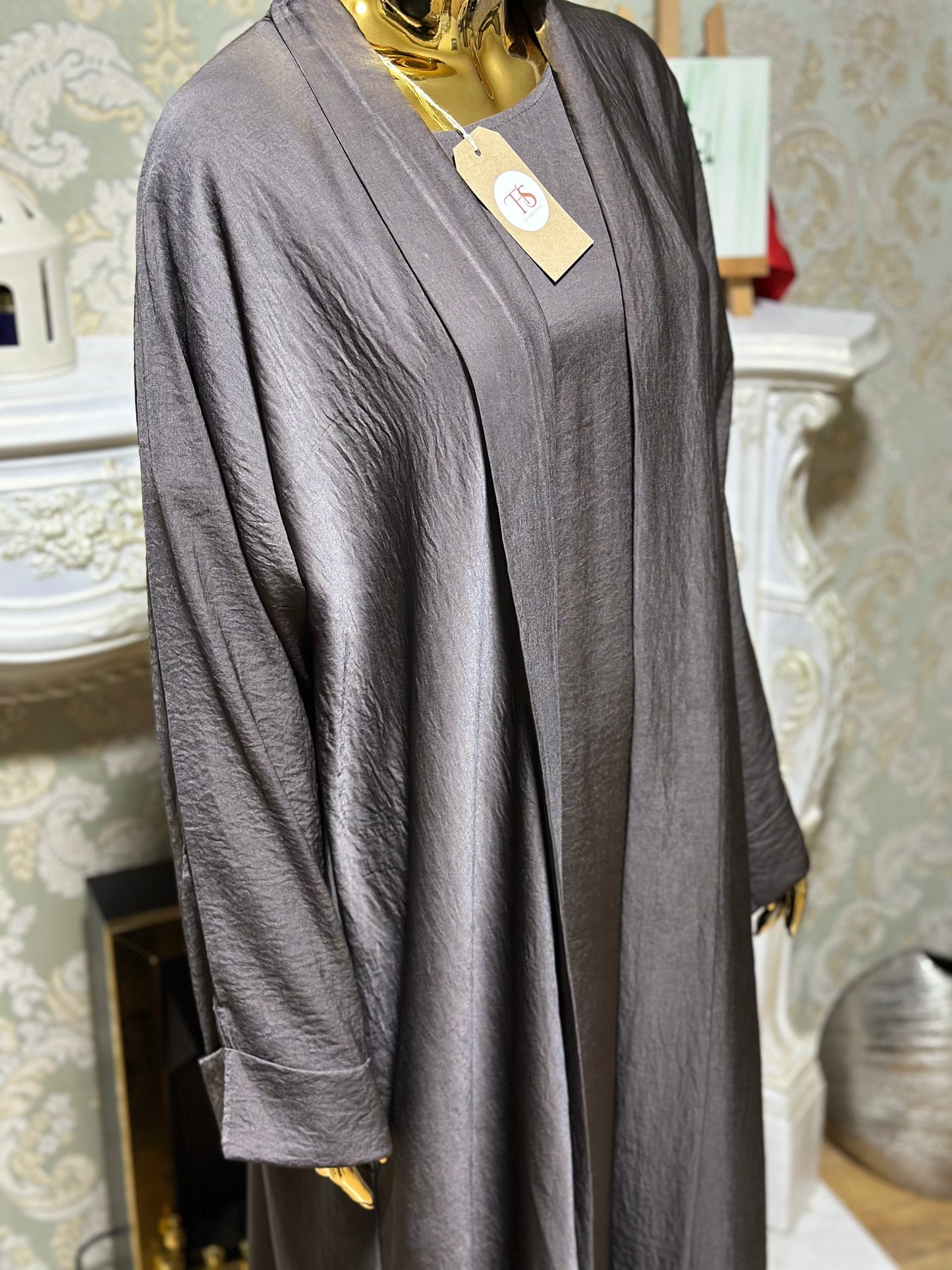 Smoke Grey 2 piece Abaya