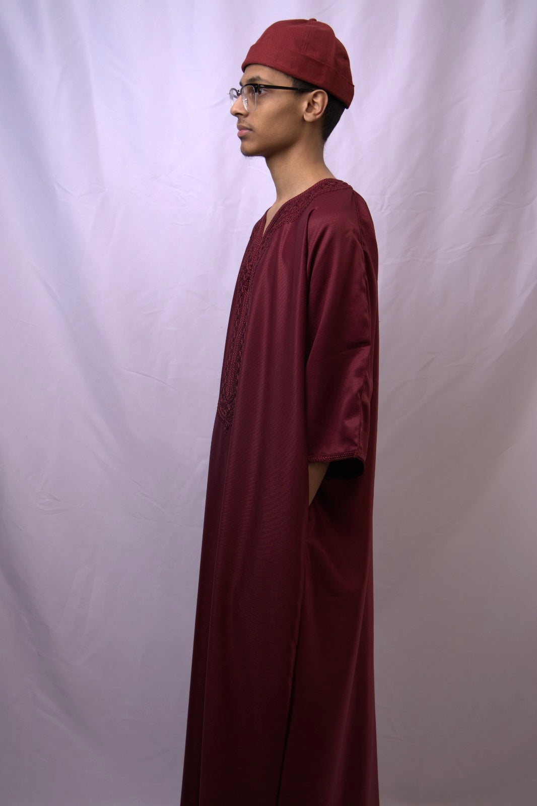 Maroon Moroccan Thobe