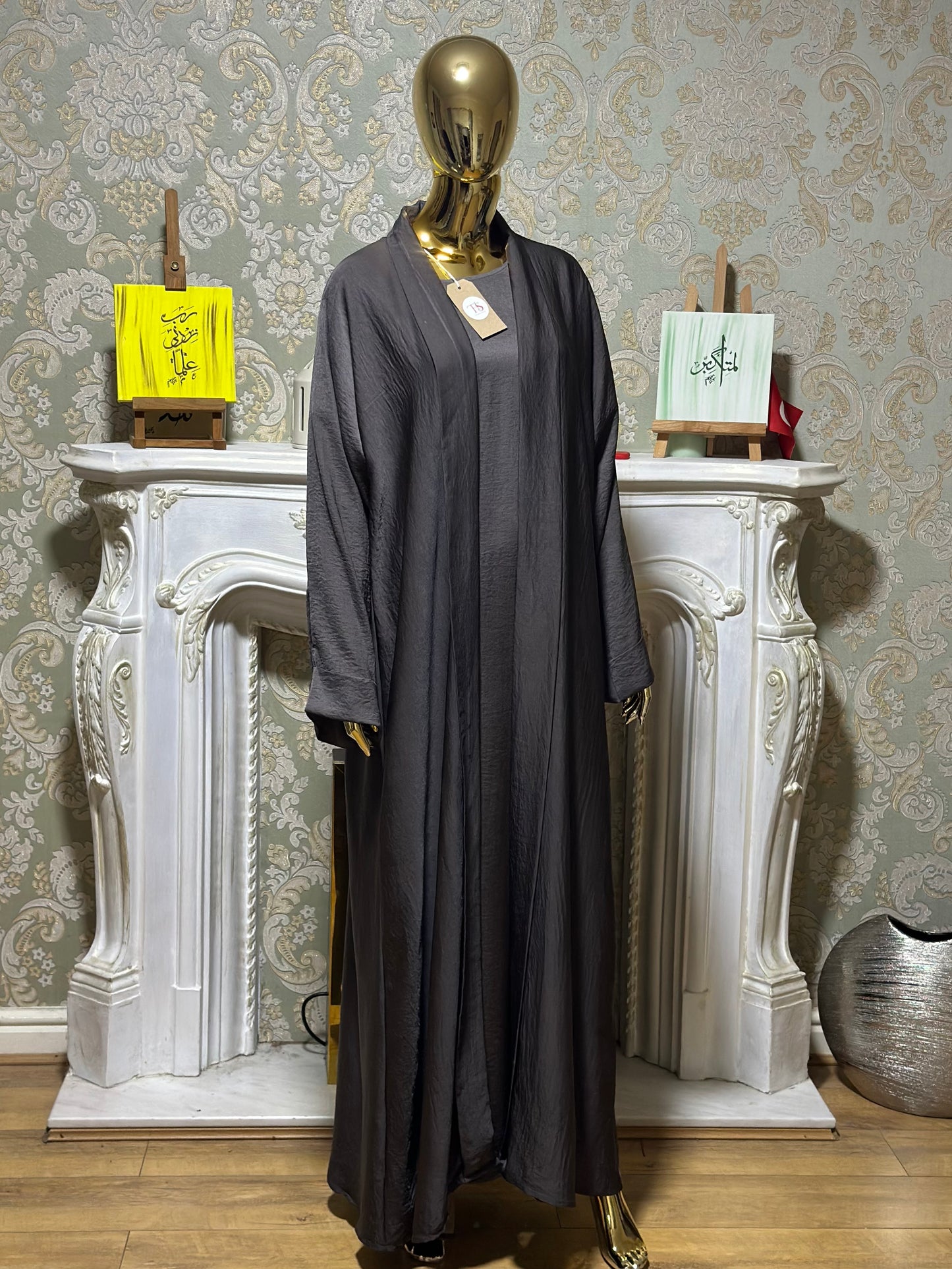 Smoke Grey 2 piece Abaya
