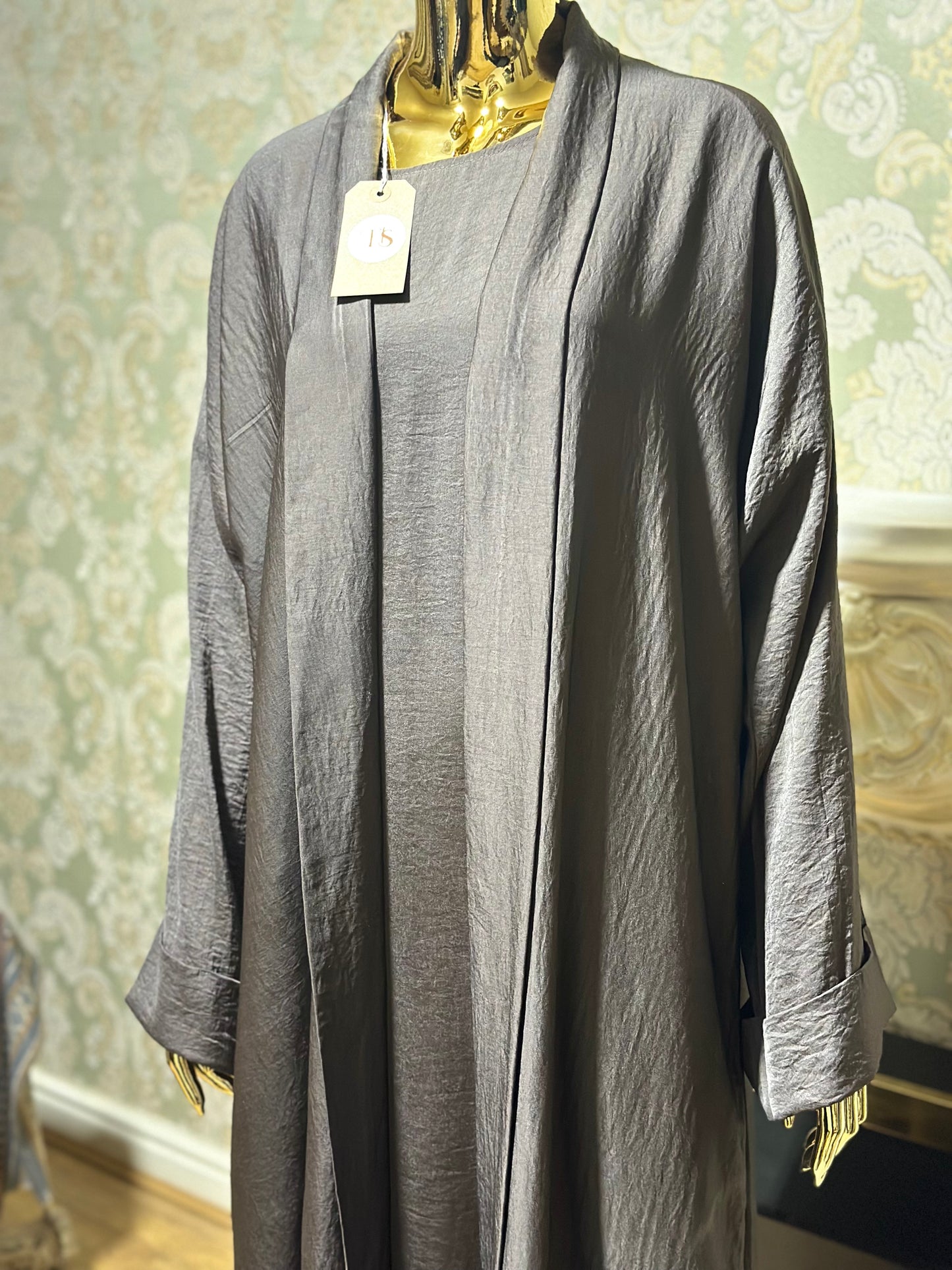 Smoke Grey 2 piece Abaya