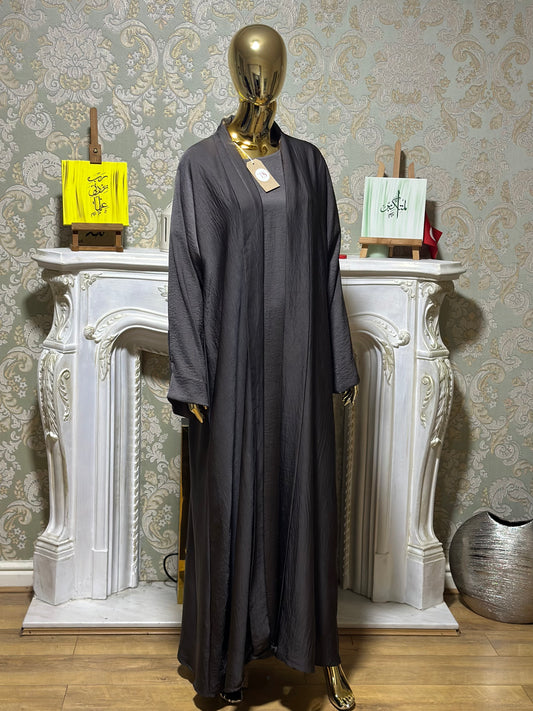 Smoke Grey 2 piece Abaya